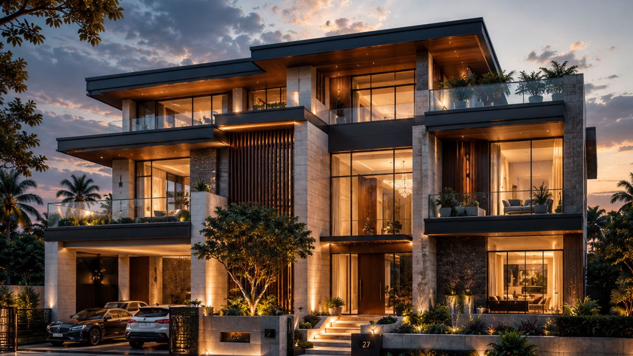 Modern Villa Transformer – Luxury Exterior Render
